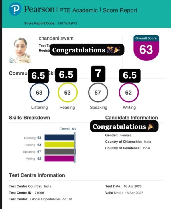 PTE ACADEMIC CERTIFICATE - Image 2